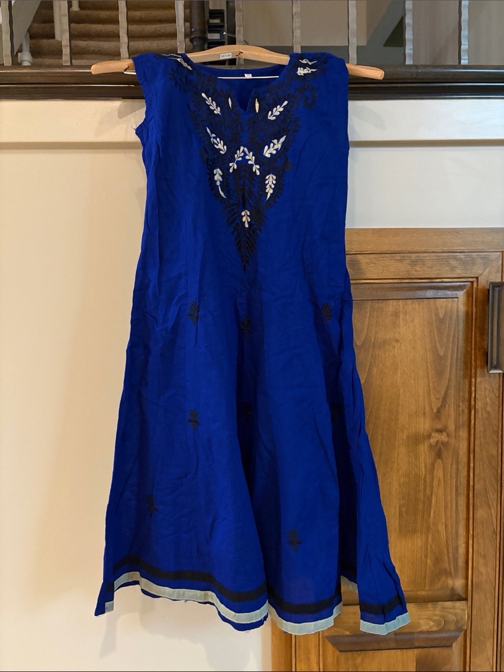 Blue Embroidered Women's Dress